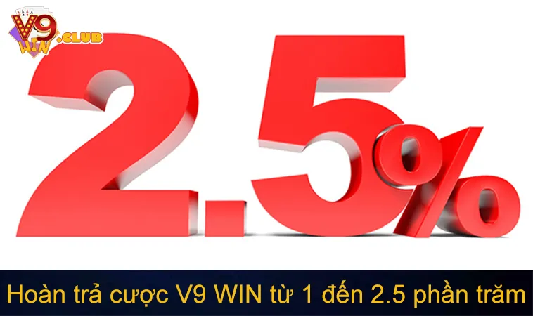 Tỷ lệ hoàn trả cược thua theo cấp độ thành viên V9 WIN